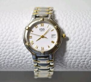 ESQ Swiss ESQUIRE - E5143 Quartz Watch- 26 mm-White-Silver Tone Bracelet